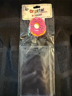 Pink Donut ID Holder Clip